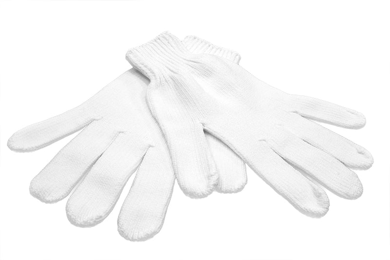 Microfiber Five Finger White Glove (single)