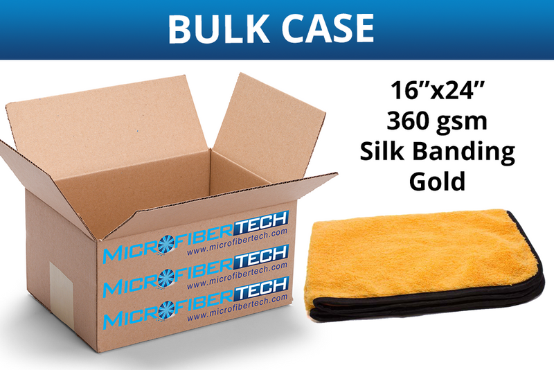 Elite Silk Edge Microfiber Detailing Towel (360 gsm, 16 in. x 24 in.) CASE of 100