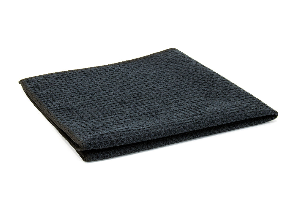 Waffle Weave Microfiber 16x16 Towel with Black Trim