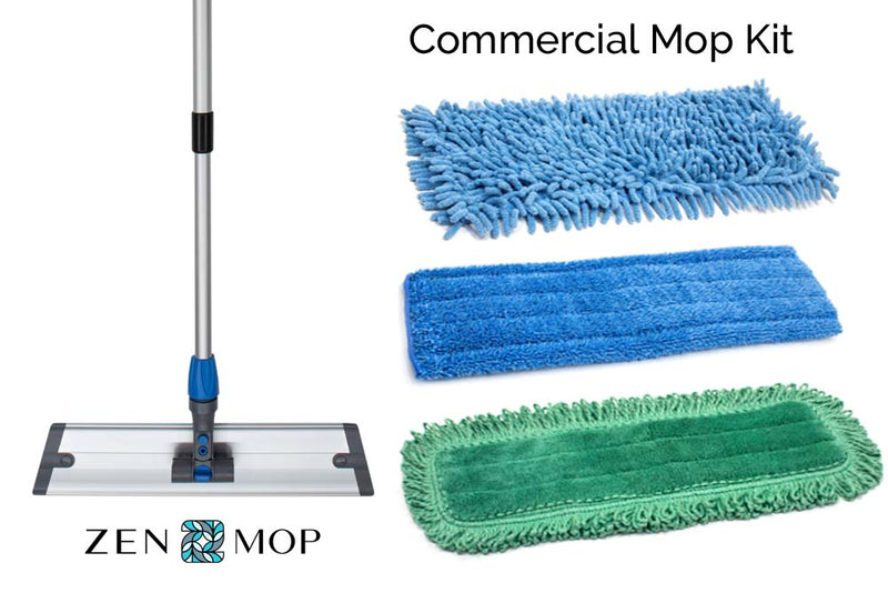 Commercial Mop with Microfiber Pads