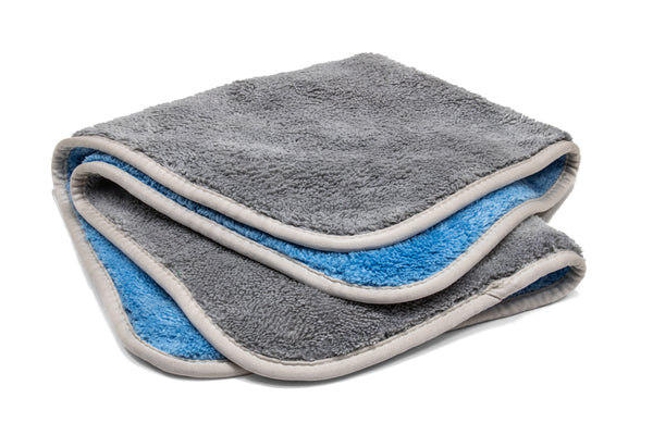 Extra Fluffy Microfiber Rinseless / Waterless Wash Cloth & Polishing Towel with MicroEdge Banding  (700 gsm, 16 in. x 16 in.)