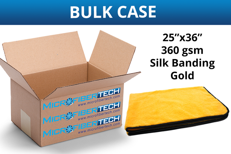 Elite Silk Edge Microfiber Drying Towel (360 gsm, 25 in. x 36 in.) CASE of 40